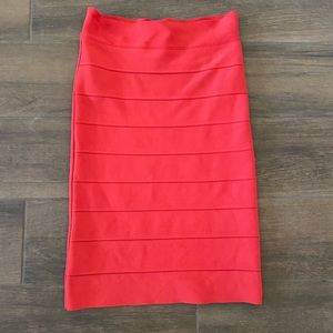 BCBG Red Orange Power Skirt. Size S.